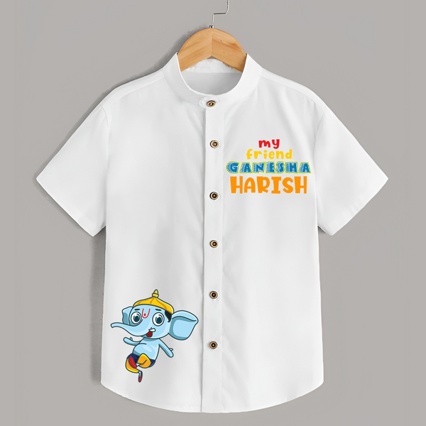 My Friend Ganesha Shirt | Personalized Shirt for Ganesha Devotees - WHITE - 0 - 6 Months Old (Chest 23")
