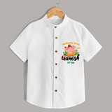 Obstacle Free With Ganesha - Customized Shirt For Kids - WHITE - 0 - 6 Months Old (Chest 23")