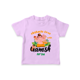 Obstacle Free With Ganesha - Customized TShirt For Kids - LILAC - 0-5 Months Old (Chest 17")