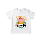 Obstacle Free With Ganesha - Customized TShirt For Kids - WHITE - 0-5 Months Old (Chest 17")