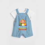 Ganpati's Favorite Modaks - Customized Dungaree Set For Kids - SKY BLUE - 0 - 5 Months Old (Chest 18")