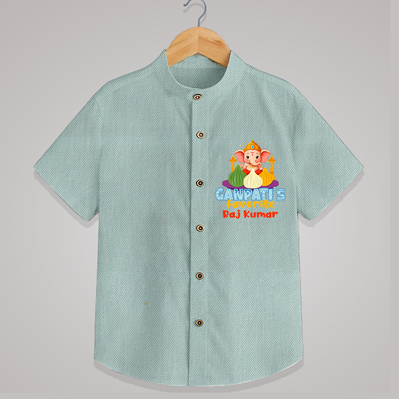 Ganpati's Favorite Modaks - Customized Shirt For Kids - ARCTIC BLUE - 0 - 6 Months Old (Chest 23")