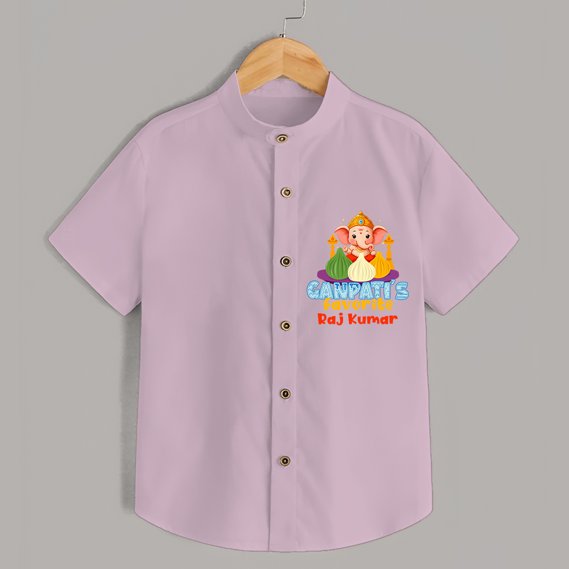 Ganpati's Favorite Modaks - Customized Shirt For Kids - PINK - 0 - 6 Months Old (Chest 23")