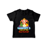 Ganpati's Favorite Modaks - Customized TShirt For Kids - BLACK - 0-5 Months Old (Chest 17")