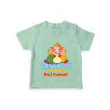 Ganpati's Favorite Modaks - Customized TShirt For Kids - MINT GREEN - 0-5 Months Old (Chest 17")