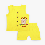 Wise Little Ganesha - Customized Jabla Set For Kids - YELLOW - 0 - 3 Months Old (Chest 9.8")