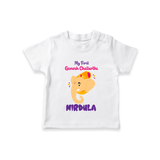 Ganesh Chaturthi Baby T-Shirt | Personalized T-Shirt for Your Little Devotee - WHITE - 0-5 Months Old (Chest 17")