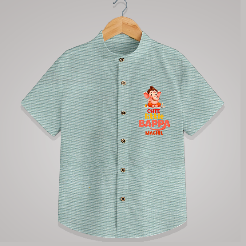 Cute Little Bappa - Customized Shirt For Kids - ARCTIC BLUE - 0 - 6 Months Old (Chest 23")