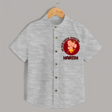 Little Ganesha Shirt | Custom Baby Shirt for First Ganesh Chaturthi Celebration - GREY - 0 - 6 Months Old (Chest 23")