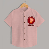 Little Ganesha Shirt | Custom Baby Shirt for First Ganesh Chaturthi Celebration - PEACH - 0 - 6 Months Old (Chest 23")
