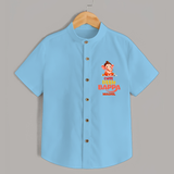 Cute Little Bappa - Customized Shirt For Kids - SKY BLUE - 0 - 6 Months Old (Chest 23")