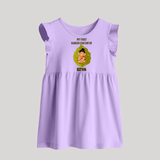 My First Ganesh Baby Frock | Personalized Baby Frock for Ganesh Chaturthi Festival - LILAC - 0 - 3 Months Old (Chest 17")