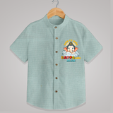 Aala Re Aala Bappa Aala - Customized Shirt For Kids - ARCTIC BLUE - 0 - 6 Months Old (Chest 23")