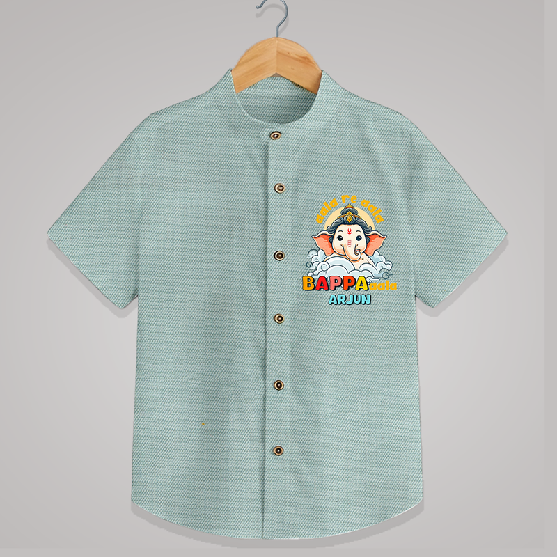 Aala Re Aala Bappa Aala - Customized Shirt For Kids - ARCTIC BLUE - 0 - 6 Months Old (Chest 23")