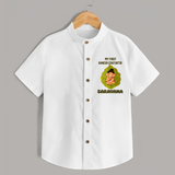 My First Ganesh Shirt | Personalized Shirt for Ganesh Chaturthi Festival - WHITE - 0 - 6 Months Old (Chest 23")