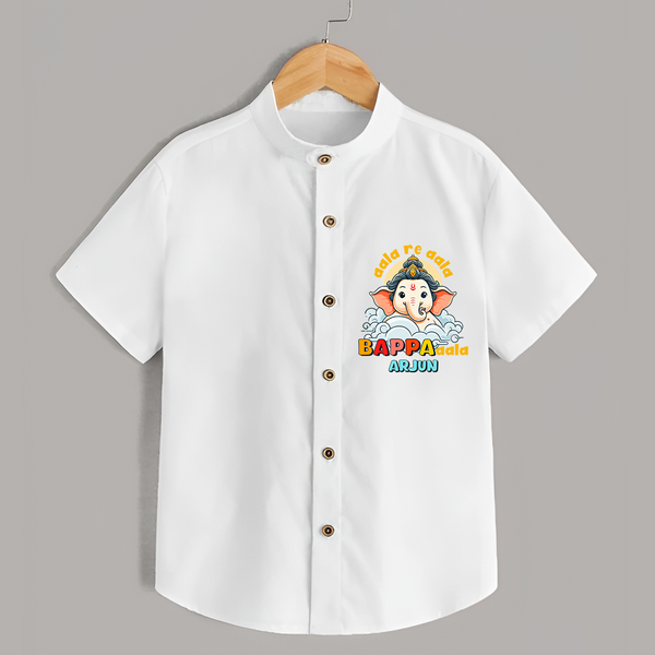 Aala Re Aala Bappa Aala - Customized Shirt For Kids - WHITE - 0 - 6 Months Old (Chest 23")