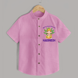 Ganesh Chaturthi Baby's First Shirt | Custom Shirt for the Festival of Ganesha - BABY PINK - 0 - 6 Months Old (Chest 23")