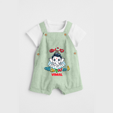 Kutty Vinayagar - Customized Dungaree Set For Kids - MINT GREEN - 0 - 5 Months Old (Chest 18")