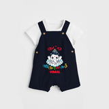 Kutty Vinayagar - Customized Dungaree Set For Kids - NAVY BLUE - 0 - 5 Months Old (Chest 18")