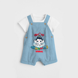 Kutty Vinayagar - Customized Dungaree Set For Kids - SKY BLUE - 0 - 5 Months Old (Chest 18")