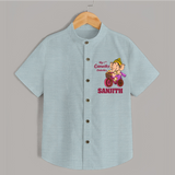 Ganesh Chaturthi Baby Outfit | Personalized Baby Shirt for My First Ganesh Festival - ARCTIC BLUE - 0 - 6 Months Old (Chest 23")