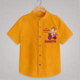 Ganesh Chaturthi Baby Outfit | Personalized Baby Shirt for My First Ganesh Festival - CHROME YELLOW - 0 - 6 Months Old (Chest 23")