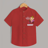 Ganesh Chaturthi Baby Outfit | Personalized Baby Shirt for My First Ganesh Festival - RED - 0 - 6 Months Old (Chest 23")