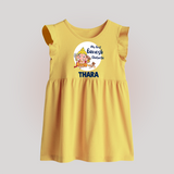 Ganesh Chaturthi Baby Frock for Baby | Custom Baby Frock to Celebrate First Ganesh Chaturthi - PASTEL YELLOW - 0 - 3 Months Old (Chest 17")