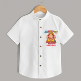 Vinayagar Chaturthi - Customized Shirt For Kids - WHITE - 0 - 6 Months Old (Chest 23")