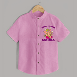 Modak Monster Shirt | Personalized Baby Shirt for Little Ganesha - BABY PINK - 0 - 6 Months Old (Chest 23")