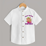 Modak Monster Shirt | Personalized Baby Shirt for Little Ganesha - WHITE - 0 - 6 Months Old (Chest 23")