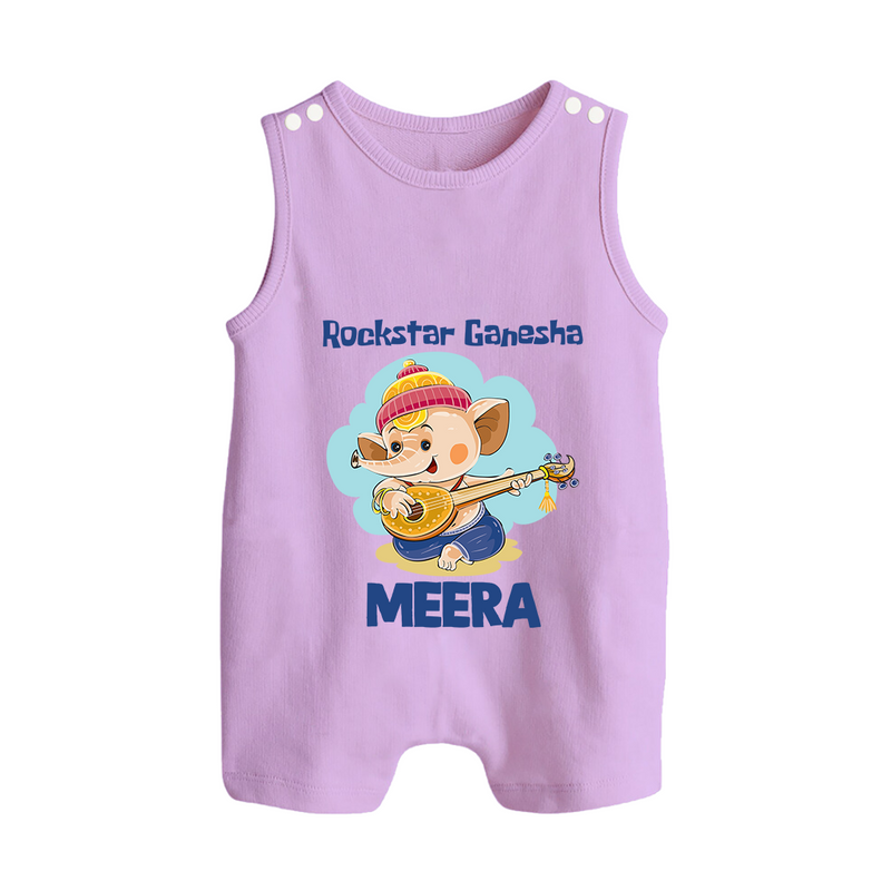 Rockstar Ganesha Romper Suit | Custom Baby Romper Suit for Your Little Rockstar - LILAC - 0 - 5 Months Old (Chest 18")