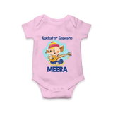 Rockstar Ganesha Romper / Onesie | Custom Baby Romper / Onesie for Your Little Rockstar - BABY PINK - New Born (Chest 14")