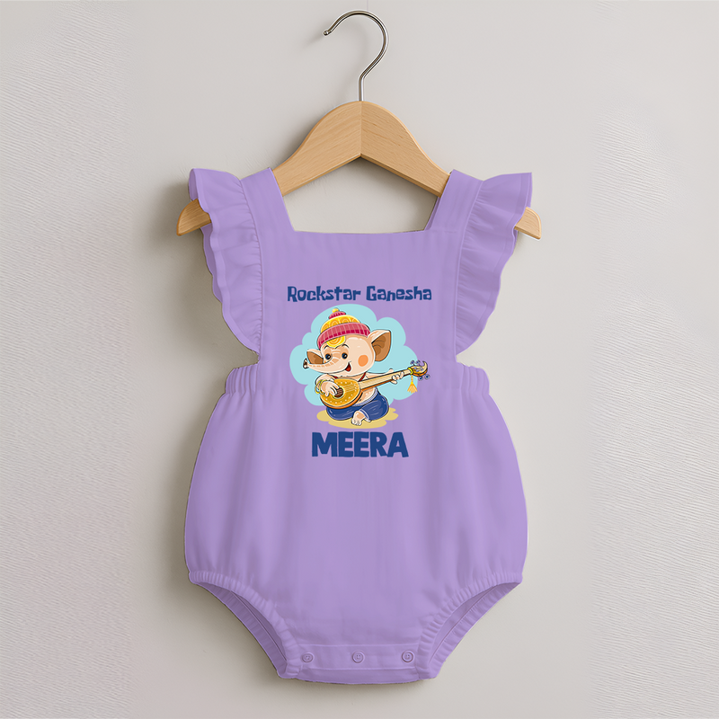 Rockstar Ganesha Romper Frock | Custom Baby Romper Frock for Your Little Rockstar - LILAC - 0 - 3 Months Old (Chest 19")