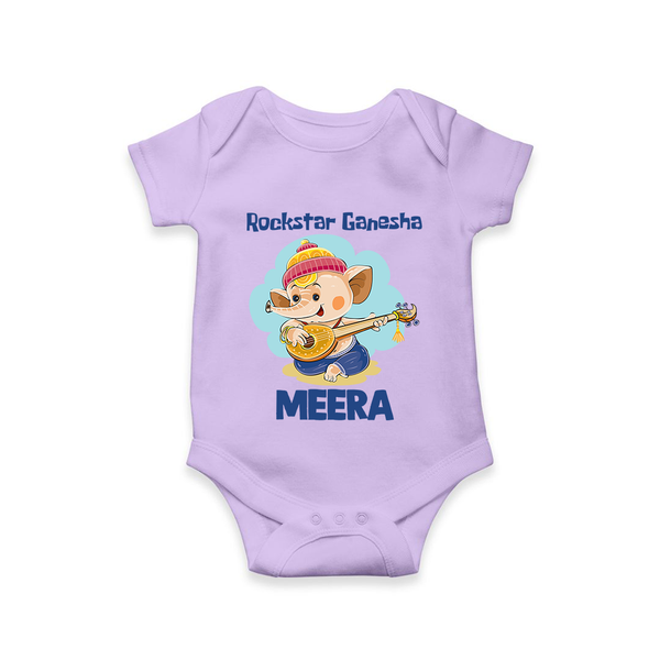 Rockstar Ganesha Romper / Onesie | Custom Baby Romper / Onesie for Your Little Rockstar - LILAC - New Born (Chest 14")