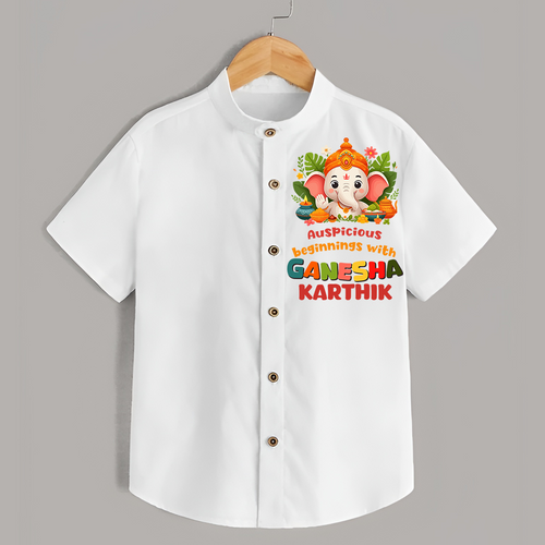 Auspicious Beginnings With Ganesha - Customised Shirt for Kids