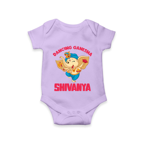 Dancing Ganesha Romper / Onesie | Personalized Baby Romper / Onesie for the Little Dancer - LILAC - New Born (Chest 14")