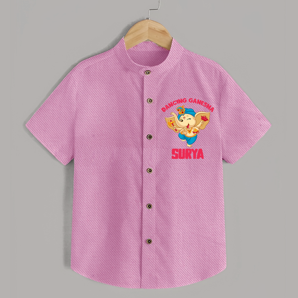 Dancing Ganesha Shirt | Personalized Baby Shirt for the Little Dancer - BABY PINK - 0 - 6 Months Old (Chest 23")
