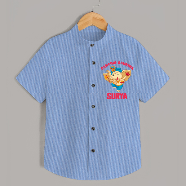 Dancing Ganesha Shirt | Personalized Baby Shirt for the Little Dancer - SKY BLUE - 0 - 6 Months Old (Chest 23")