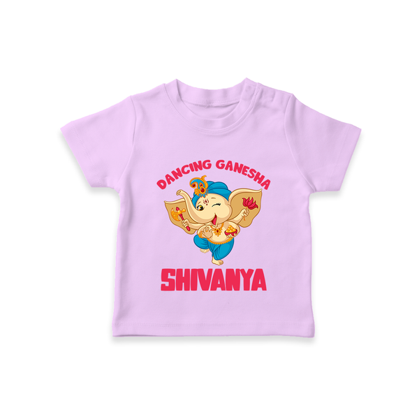 Dancing Ganesha T-shirt | Personalized Baby T-shirt for the Little Dancer - LILAC - 0-5 Months Old (Chest 17")