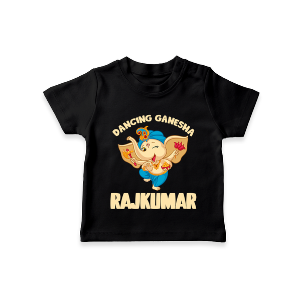 Dancing Ganesha T-shirt | Personalized Baby T-shirt for the Little Dancer - BLACK - 0-5 Months Old (Chest 17")