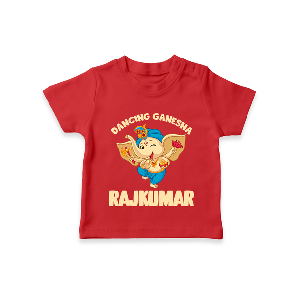 Dancing Ganesha T-shirt | Personalized Baby T-shirt for the Little Dancer - RED - 0-5 Months Old (Chest 17")