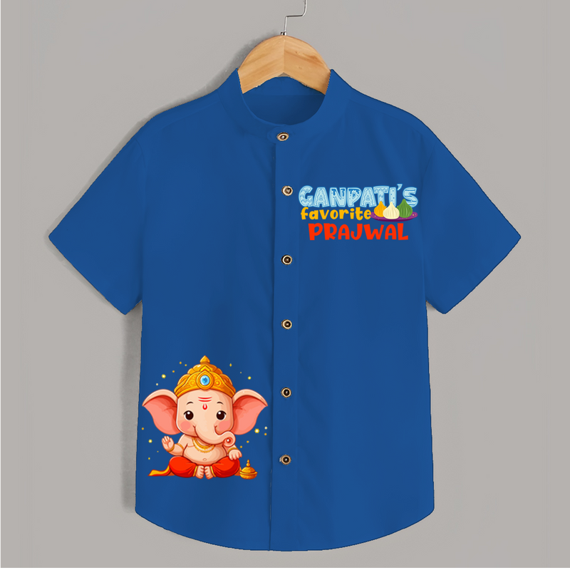 Ganapathi's Favourite - Customised Shirt for Kids - COBALT BLUE - 0-6 Months Old (Chest 23")