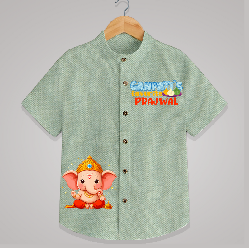 Ganapathi's Favourite - Customised Shirt for Kids - MINT GREEN - 0-6 Months Old (Chest 23")