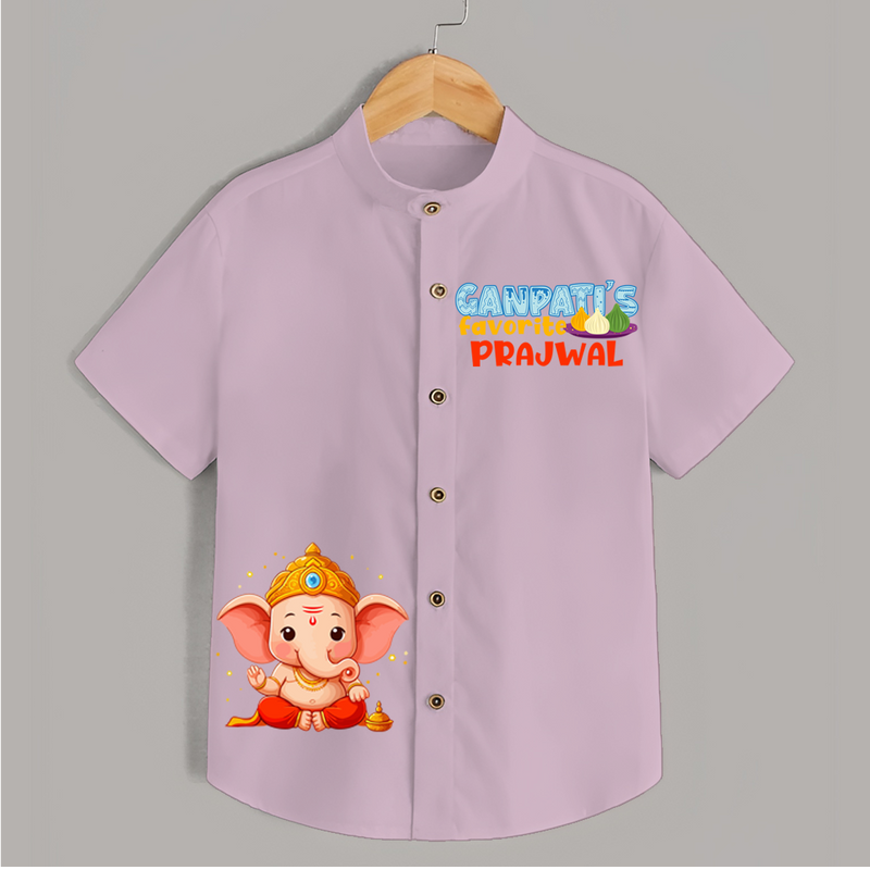 Ganapathi's Favourite - Customised Shirt for Kids - PINK - 0-6 Months Old (Chest 23")