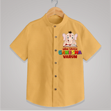 Wise Little Ganesha - Customised Shirt for Kids - PASTEL YELLOW - 0-6 Months Old (Chest 23")