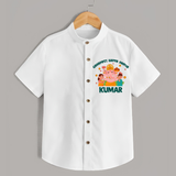 Ganapati Bappa Morya Shirt | Personalized Baby Shirt for Ganesh Chaturthi - WHITE - 0 - 6 Months Old (Chest 23")