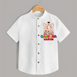 Wise Little Ganesha - Customised Shirt for Kids - WHITE - 0-6 Months Old (Chest 23")