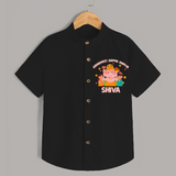 Ganapati Bappa Morya Shirt | Personalized Baby Shirt for Ganesh Chaturthi - BLACK - 0 - 6 Months Old (Chest 23")