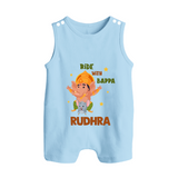 Ride With Bappa Romper Suit | Custom Baby Romper Suit for Ganesh's Little Rider - BABY BLUE - 0 - 5 Months Old (Chest 18")